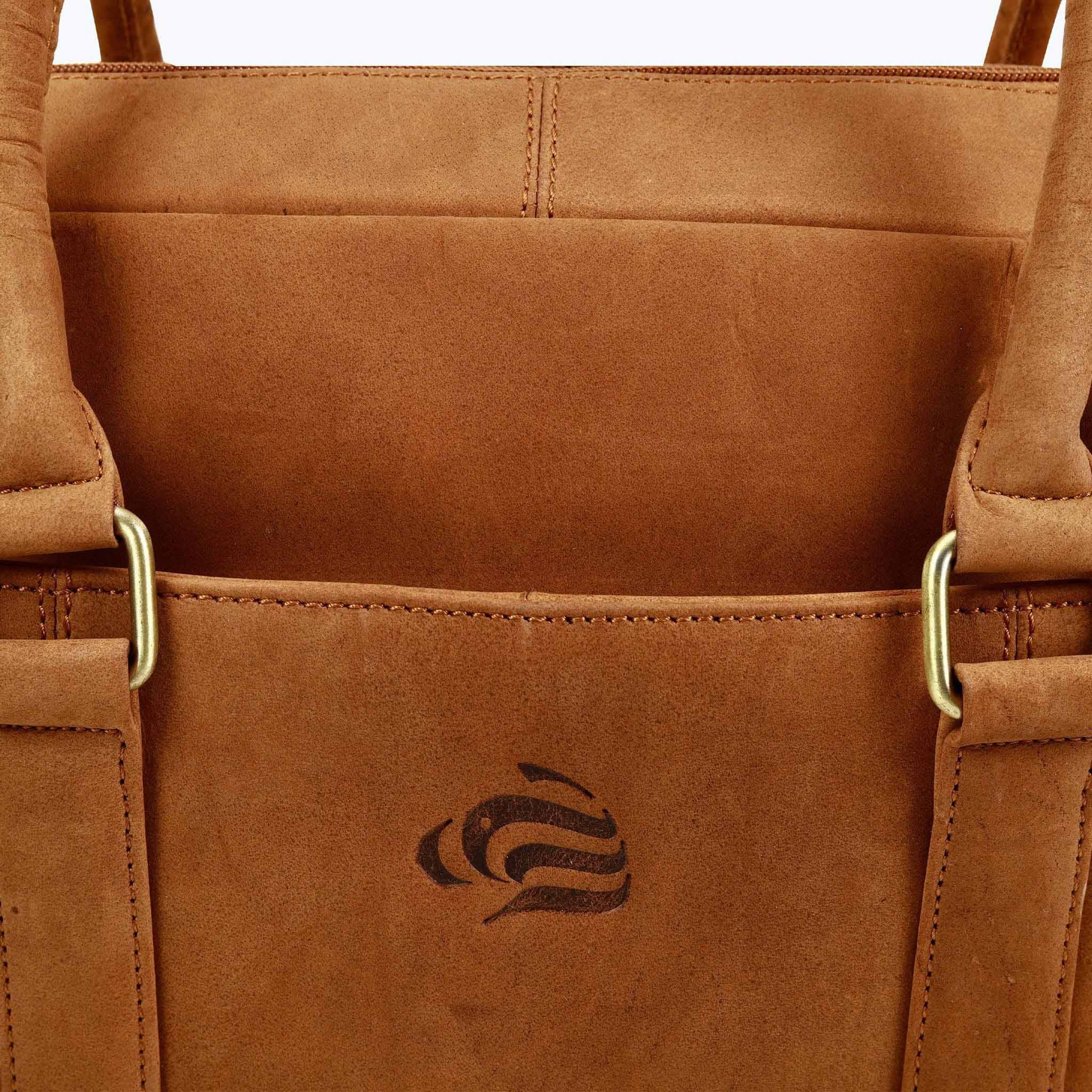 Vintage Leather Gear Bag Tan The Premium Slim Laptop Bag